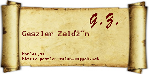 Geszler Zalán névjegykártya