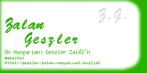 zalan geszler business card